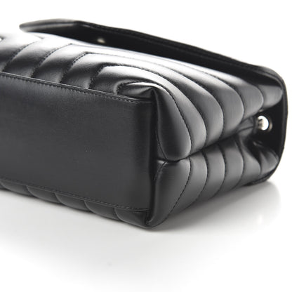 Saint Laurent Calfskin Y Quilted Monogram Small Loulou Chain Satchel Black 7 of 9