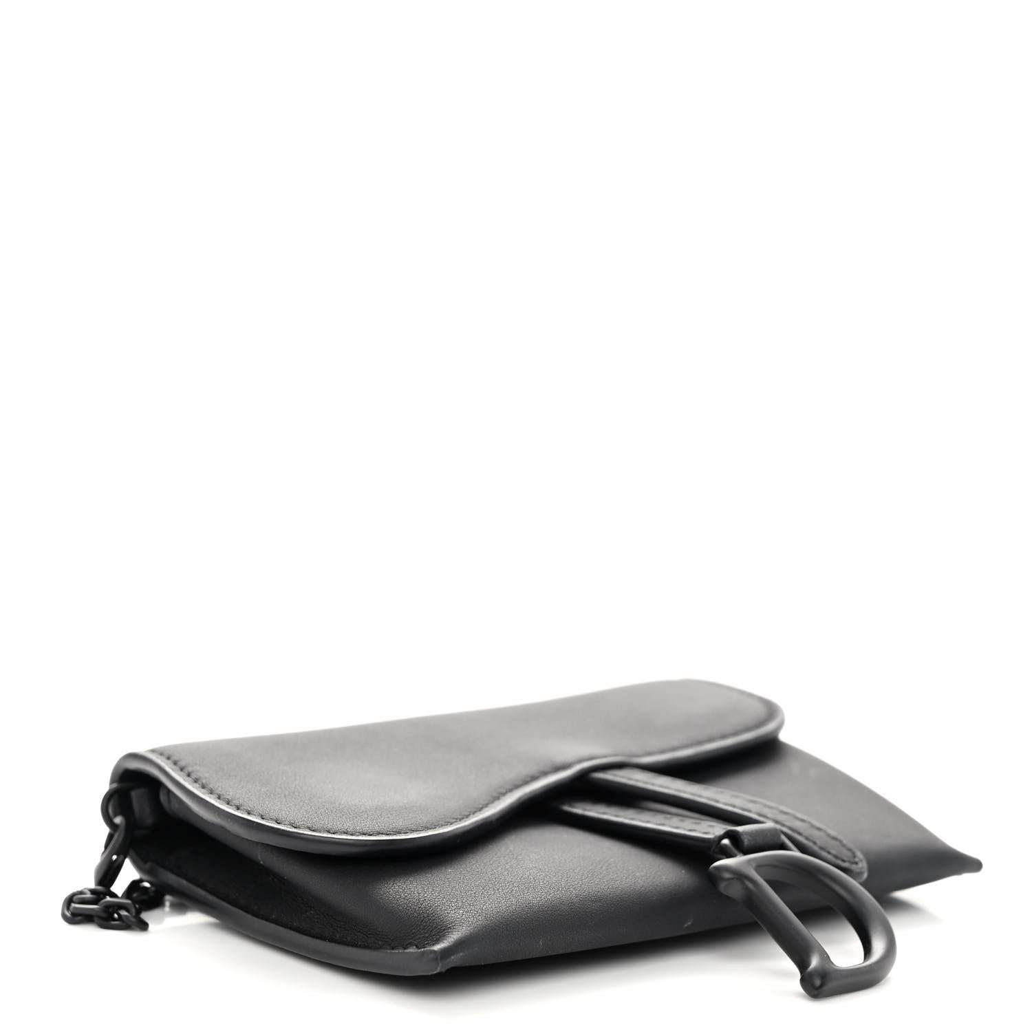 Christian Dior Ultra Matte Calfskin Nano Saddle Chain Pouch Black 3 of 8