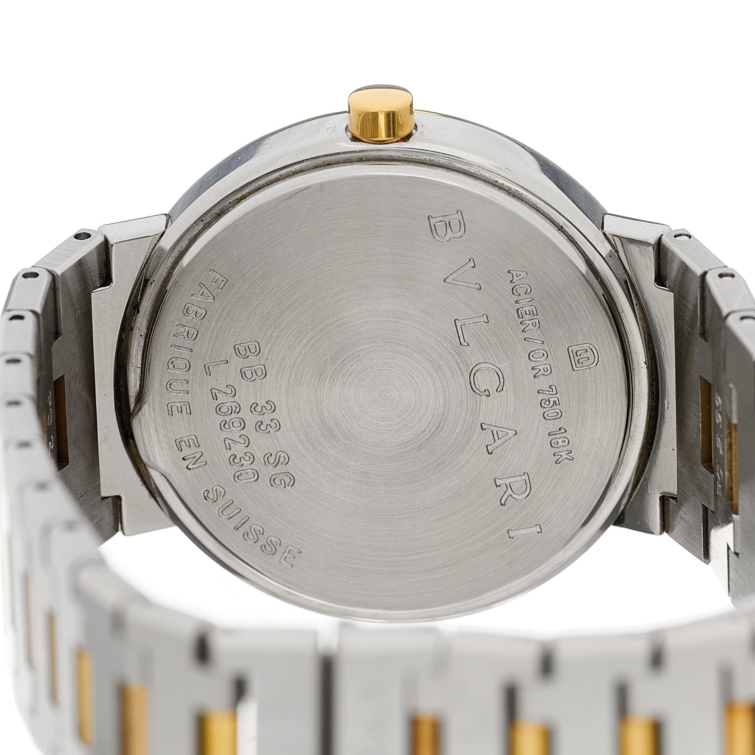 Bulgari Stainless Steel 18K Yellow Gold 33mm Quartz Watch Black 4 of 4
