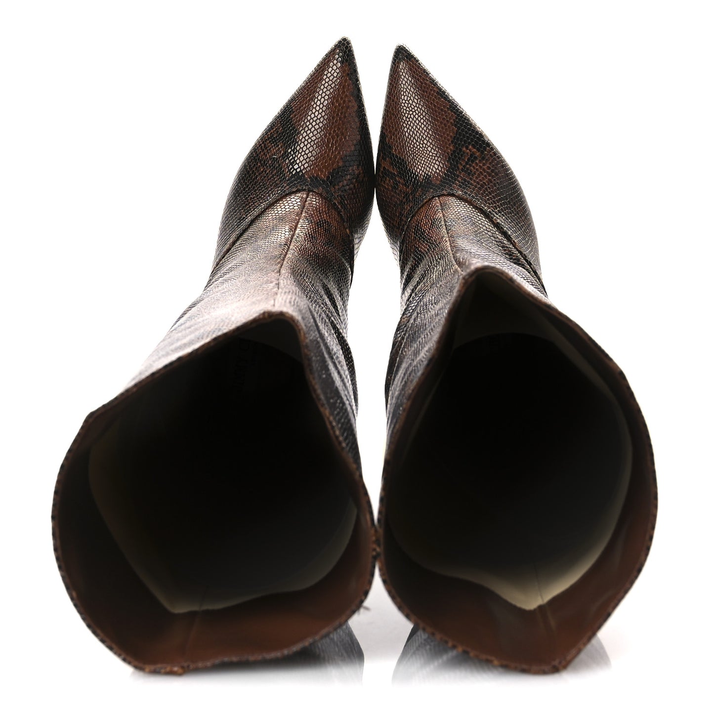 Snake Printed Brelan 85 Tall Boots 38.5 Cuoio