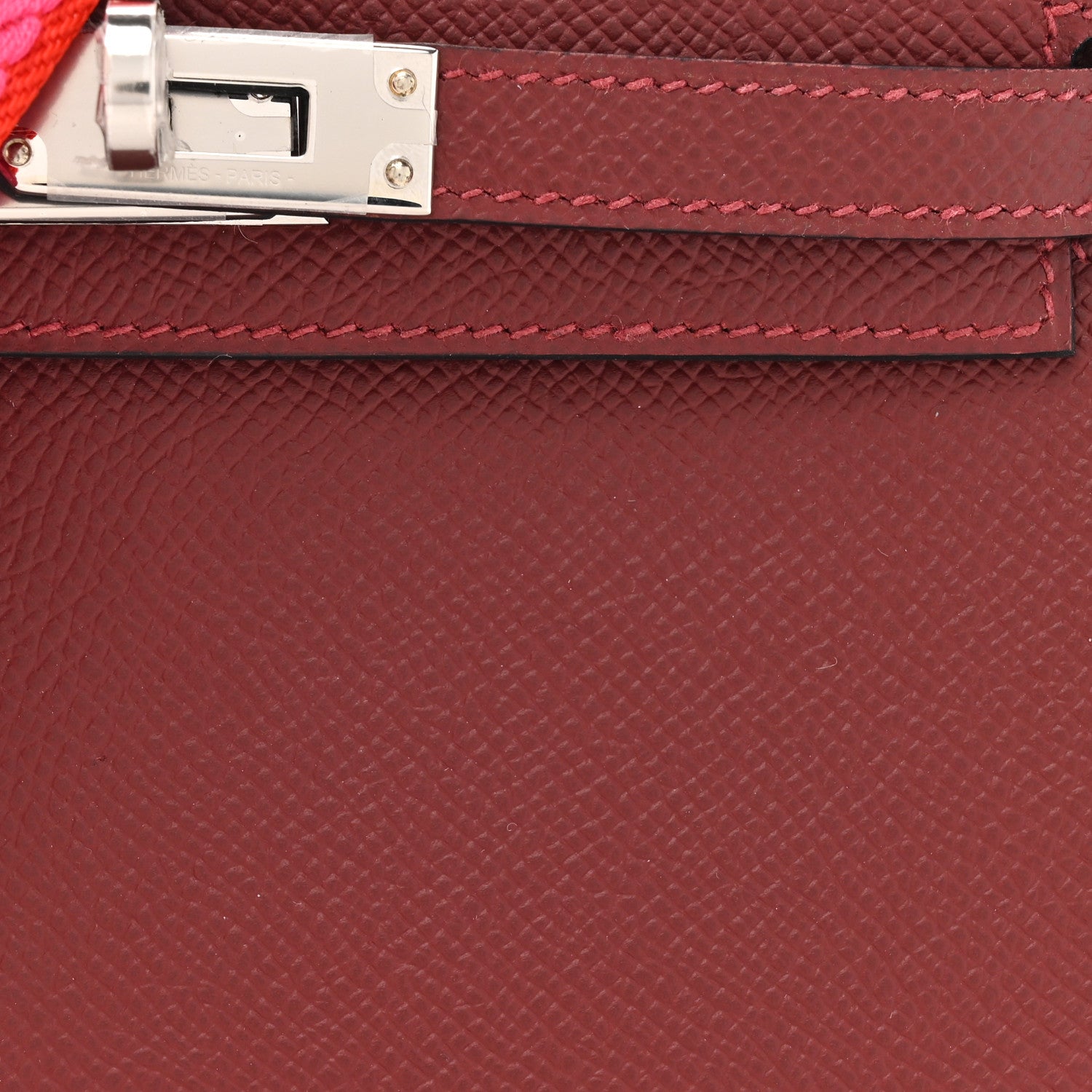 Hermes Epsom Mini Kelly Sellier 20 Sangle Cordage Rouge H Orange Field Rose Tyrien 8 of 12