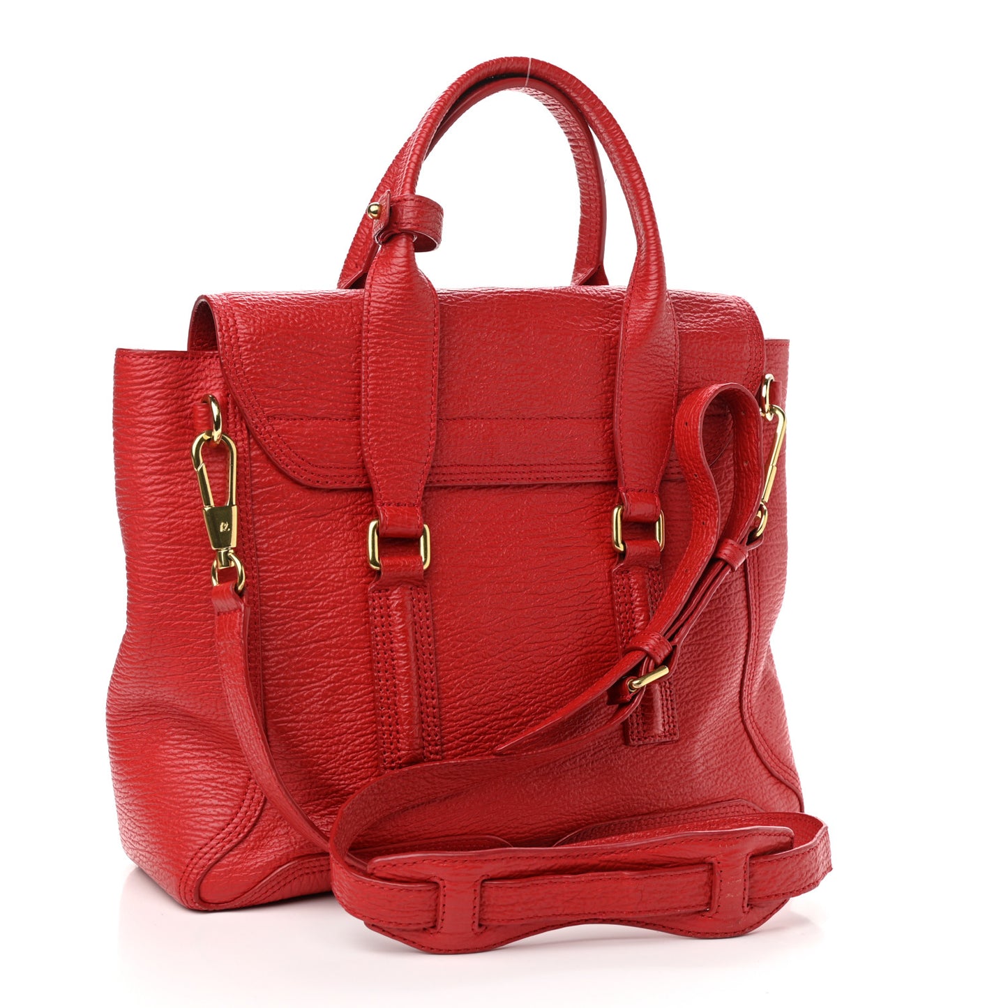 Textured Calfskin Medium Pashli Satchel Red