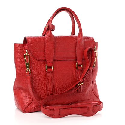 3.1 Phillip Lim Textured Calfskin Medium Pashli Satchel Red 3 of 11