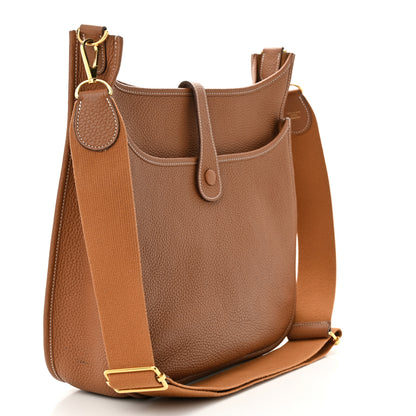 Hermes Taurillon Clemence Evelyne III GM Gold 6 of 10