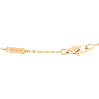 Van Cleef & Arpels 18K Yellow Gold Mother of Pearl Sweet Alhambra Butterfly Pendant Necklace 4 of 5