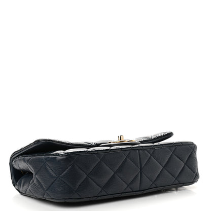 Chanel Patent Goatskin Quilted Medium CC Eyelet Flap Blue 4 of 11