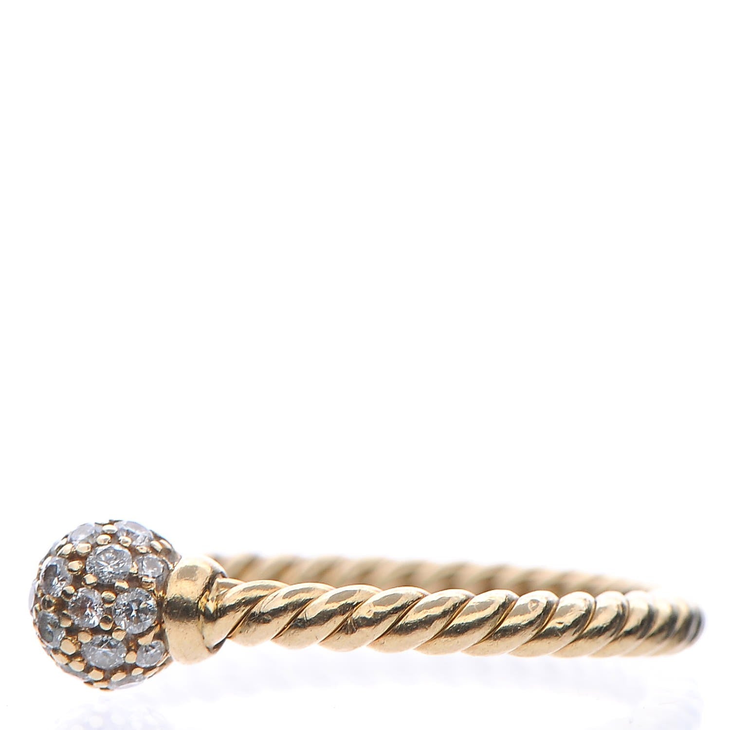 David Yurman 18K Yellow Gold Diamond Petite Solari Station Ring 55.7 7.5 3 of 5
