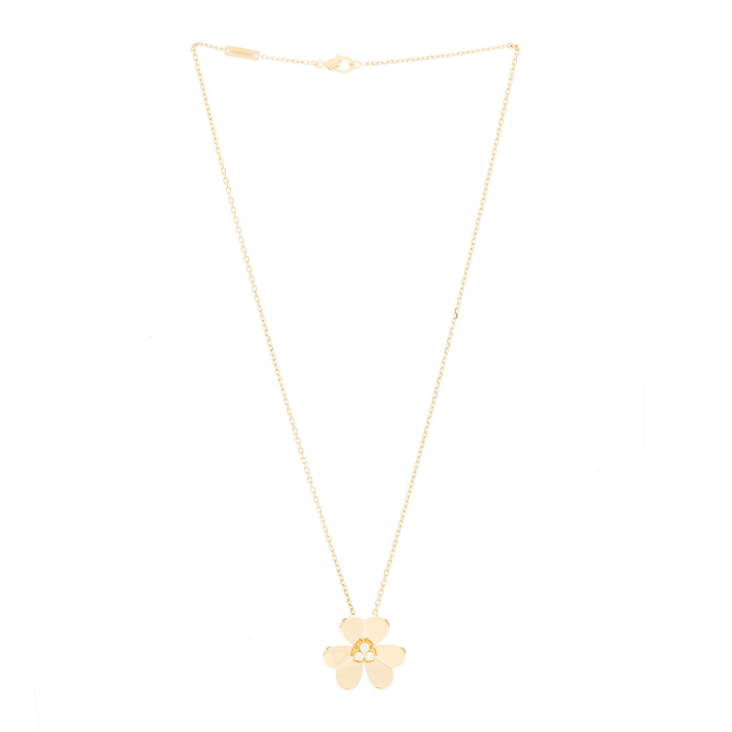 Van Cleef & Arpels 18K Yellow Gold Diamond Large Frivole Pendant Necklace 3 of 5