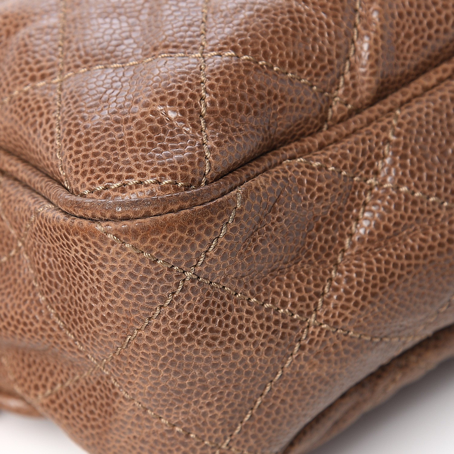 Chanel Crumpled Caviar Quilted Large Shiva Flap Beige 9 of 11