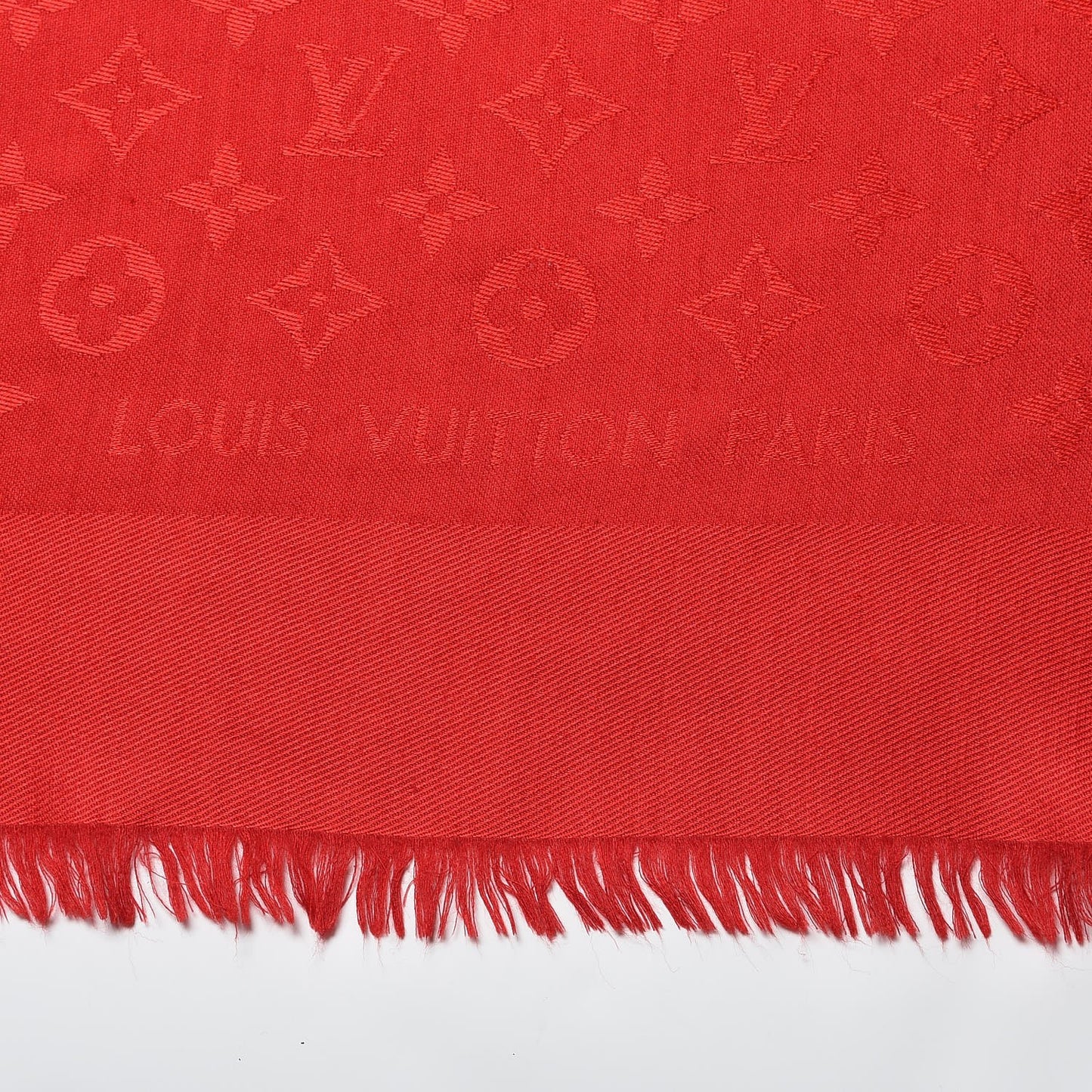 Silk Wool Monogram Shawl Pomme D'Amour