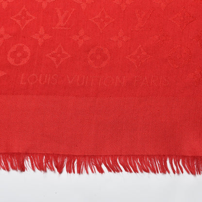 Louis Vuitton Silk Wool Monogram Shawl Pomme D'Amour 3 of 5