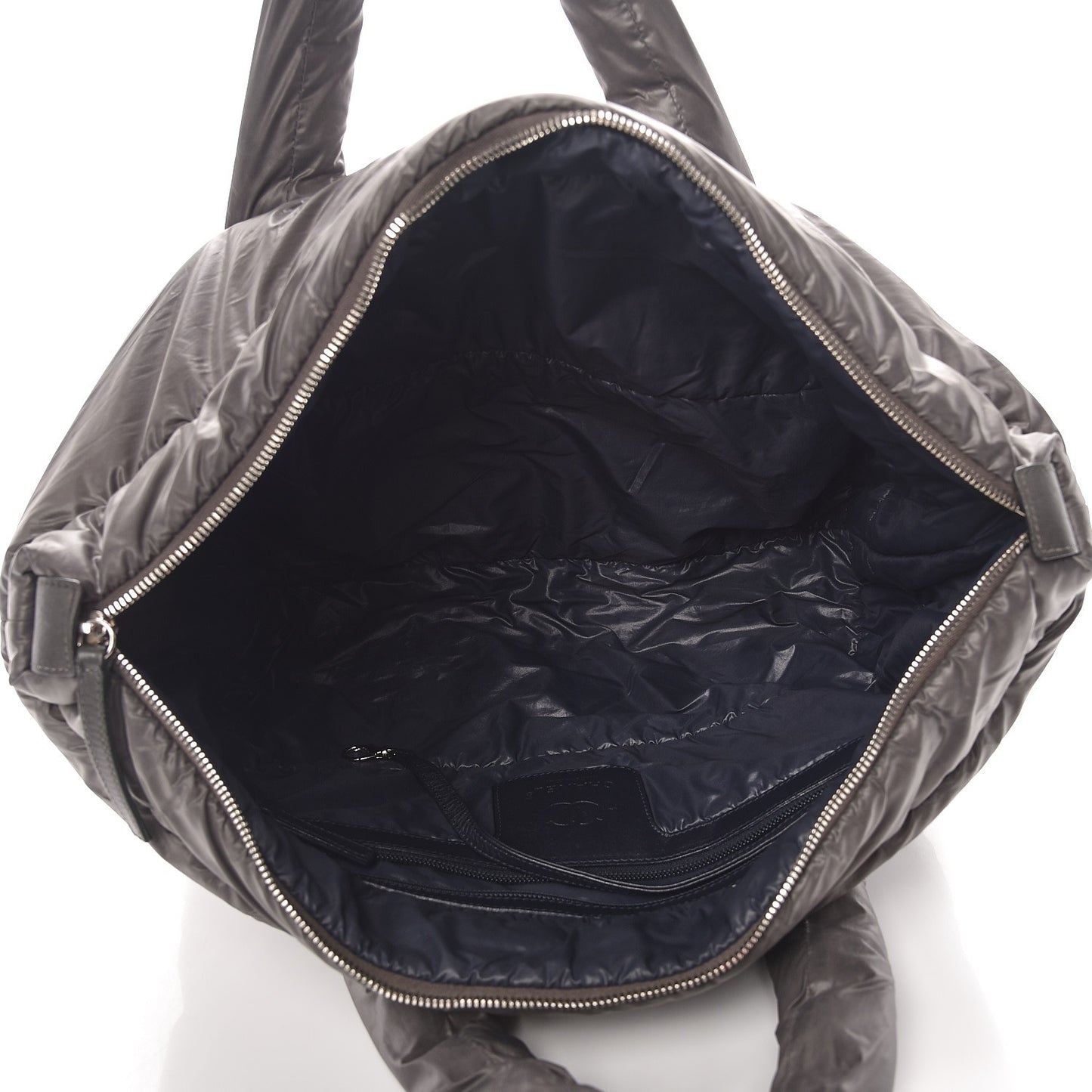 Nylon Quilted Large Coco Cocoon Tote Grey