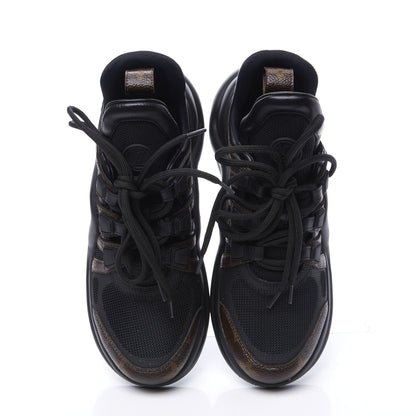 Louis Vuitton Calfskin Patent Monogram LV Archlight Sneakers 35.5 Black 5 of 11