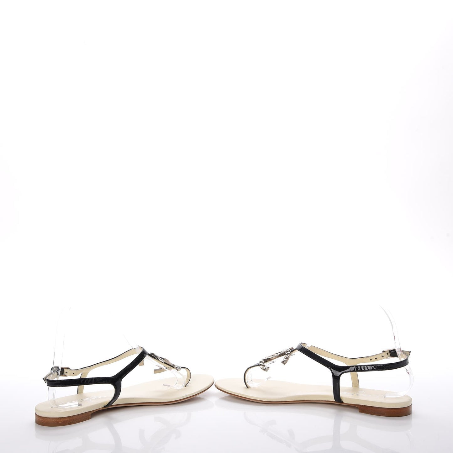 Patent CC Thong Sandals 38 Black