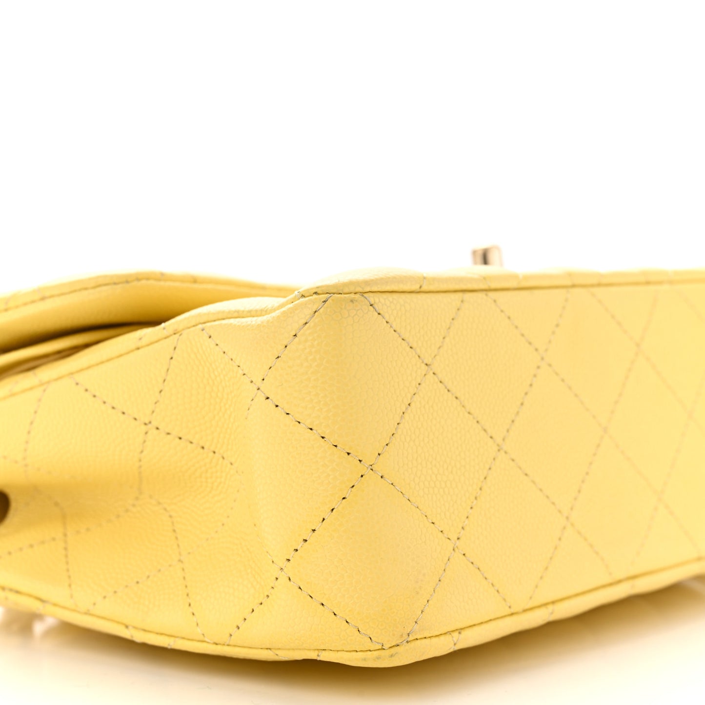 Caviar Quilted Small Double Flap Yellow
