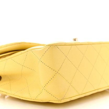 Chanel Caviar Quilted Small Double Flap Yellow 9 of 10