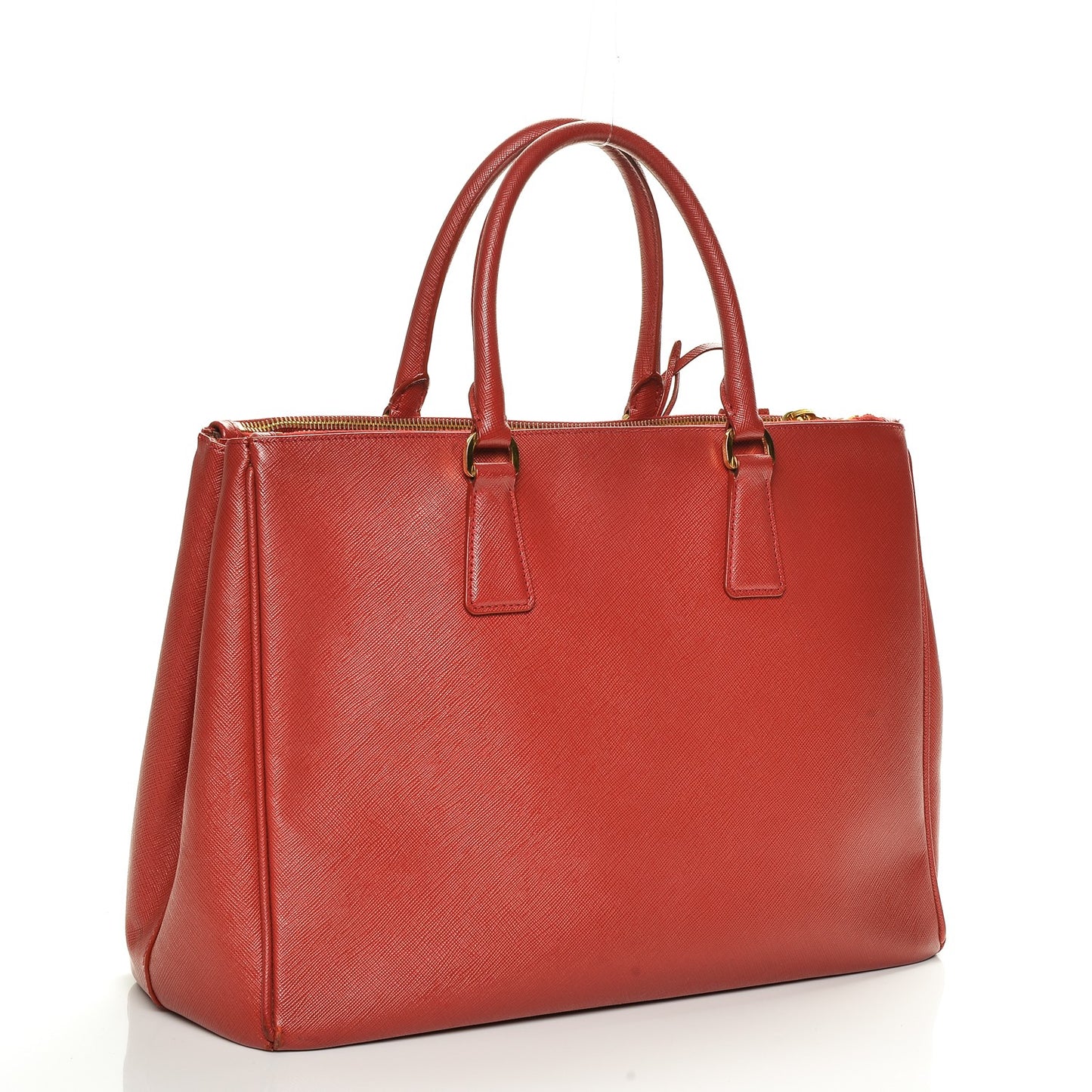 Saffiano Large Galleria Double Zip Tote Fuoco