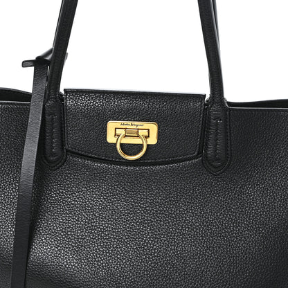 Salvatore Ferragamo Calfskin Travel Tote Black 8 of 11