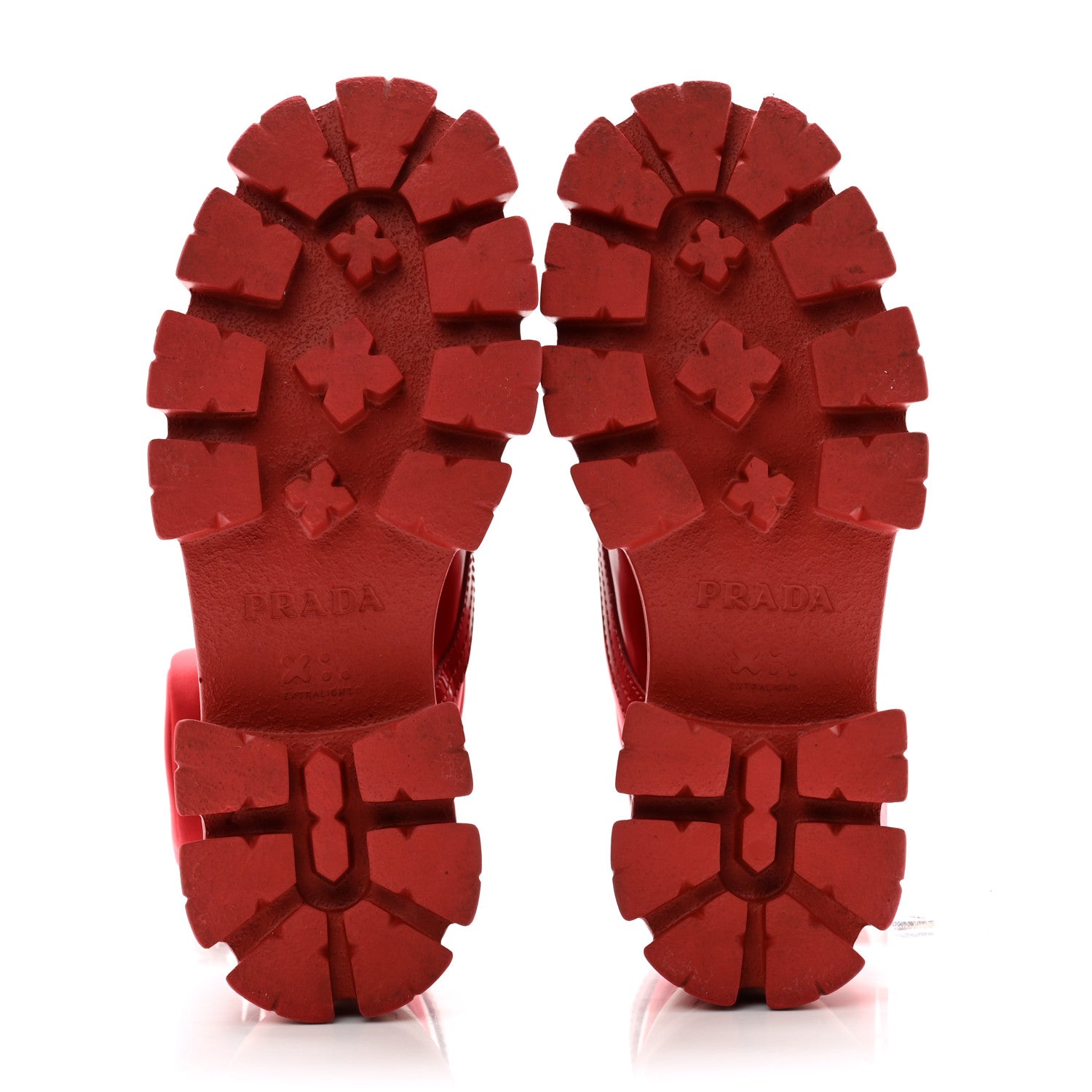 Prada Spazzolato Rois Re-Nylon Metal Triangle Logo Monolith Pouch Pocket 55mm Boots 38 Red 7 of 11