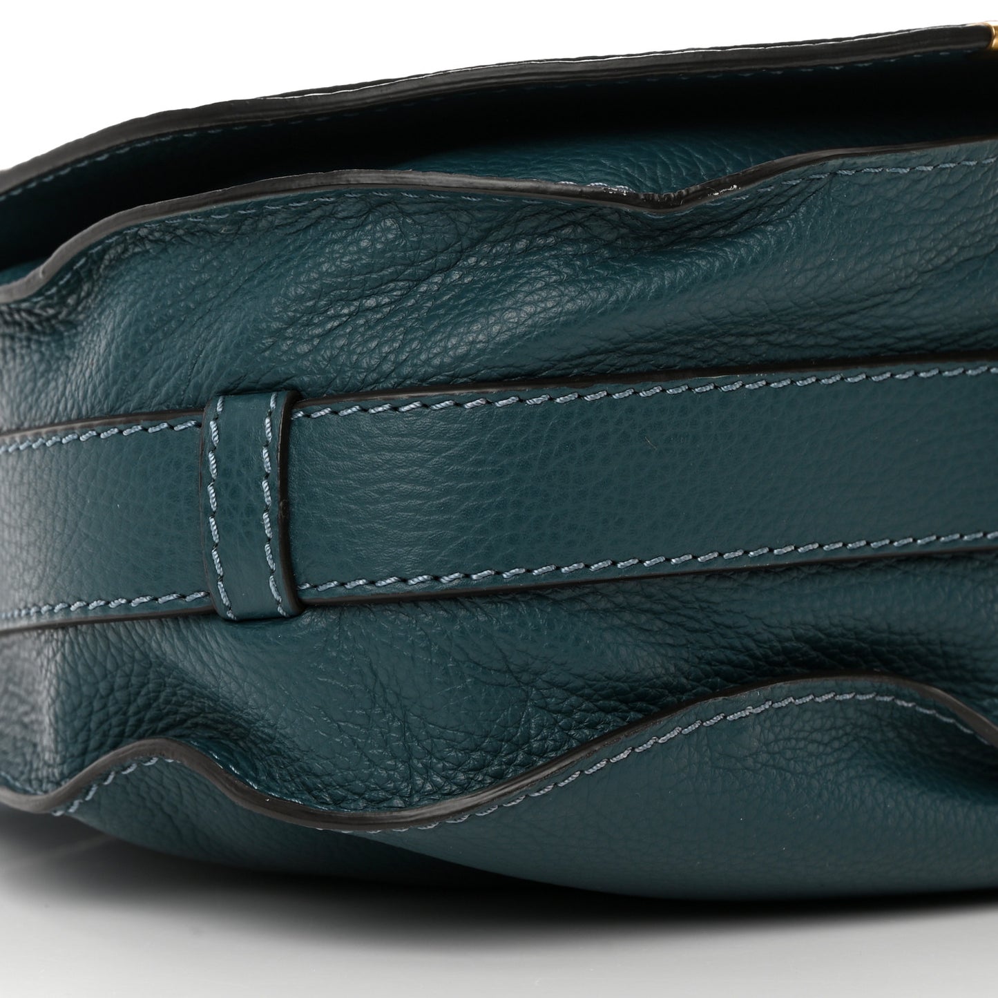 Grained Calfskin Medium Marcie Saddle Bag Navy Ink