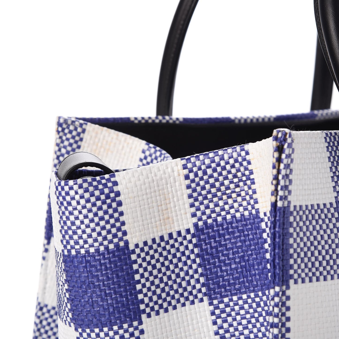 Gingham Woven Medium Phantom Luggage Cobalt