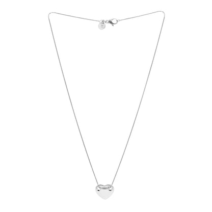 Tiffany Sterling Silver Flat Heart Pendant Necklace 2 of 3