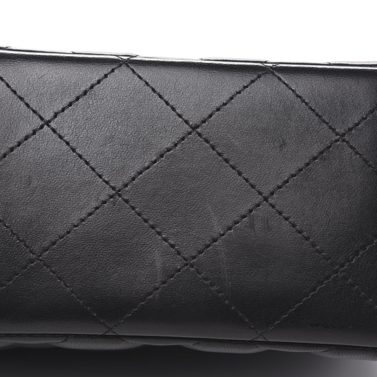 Lambskin Quilted Jumbo Double Flap Black