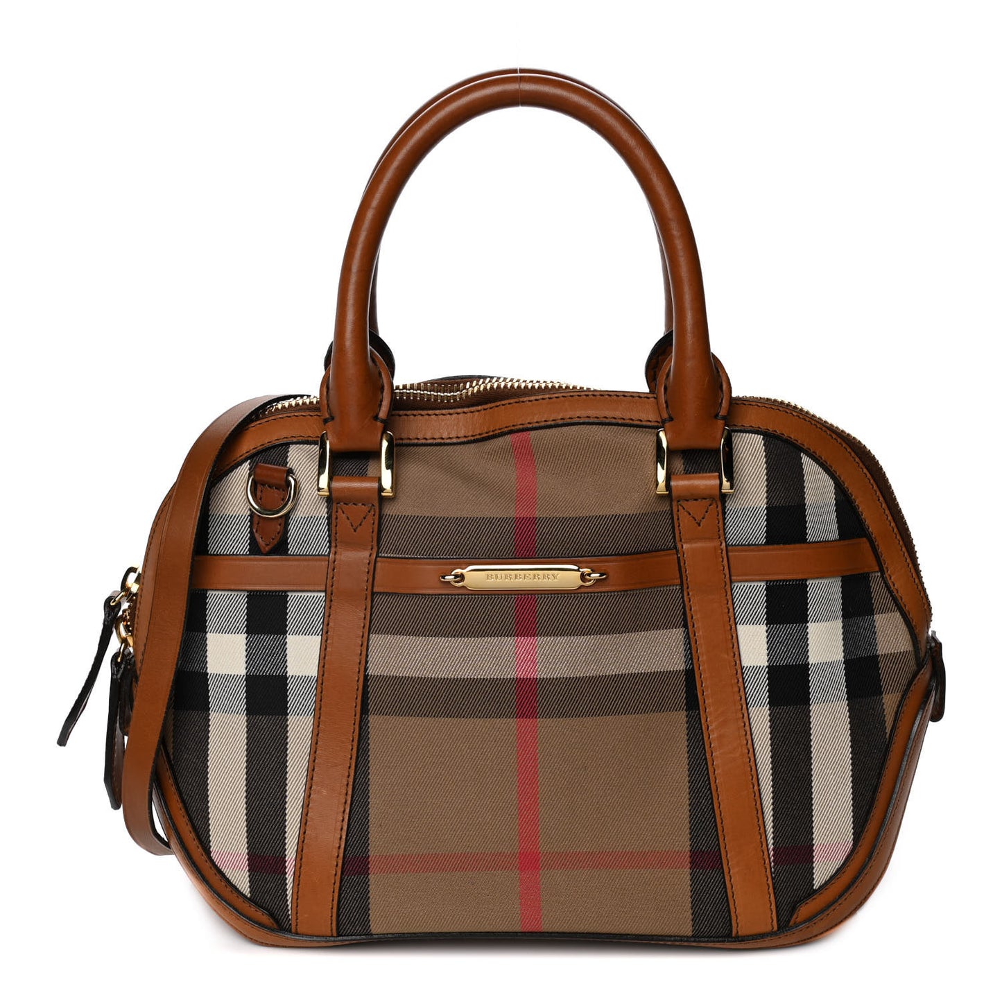 Bridle Calfskin House Check Small Orchard Bowling Bag Deep Claret