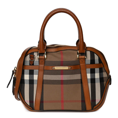 Burberry Bridle Calfskin House Check Small Orchard Bowling Bag Deep Claret 1 of 34