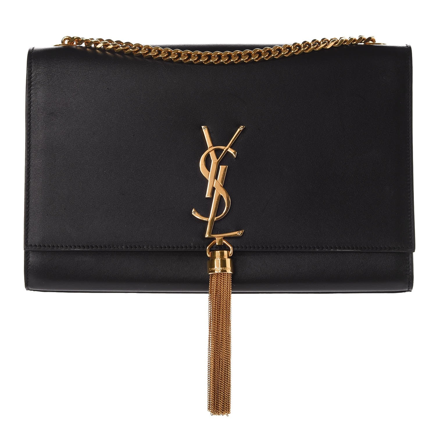 Saint Laurent Smooth Calfskin Medium Classic Monogram Kate Tassel Satchel Black 1 of 8