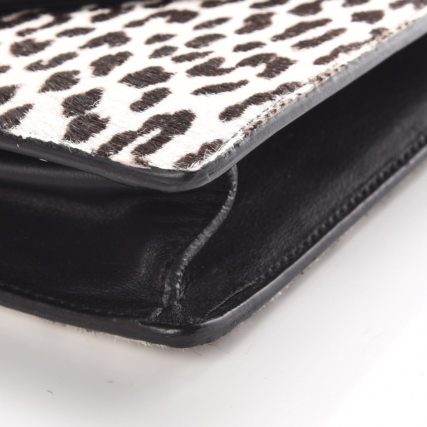 Saint Laurent Calf Hair Leather Snow Leopard Medium Betty White Black 5 of 9