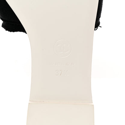 Chanel Jersey Knit CC Mules 37.5 Black 6 of 9