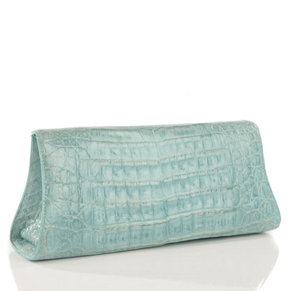 Nancy Gonzalez Crocodile Envelope Clutch Blue 3 of 8