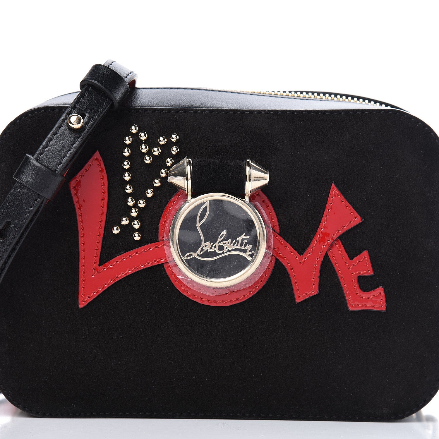 Christian Louboutin Suede Calfskin Love Rubylou Crossbody Black 8 of 11
