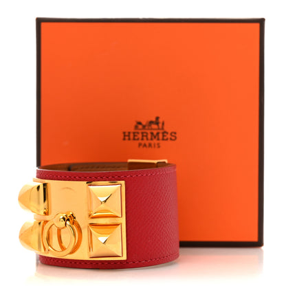 Hermes Epsom Collier de Chien CDC Bracelet L Rouge Casaque 7 of 7