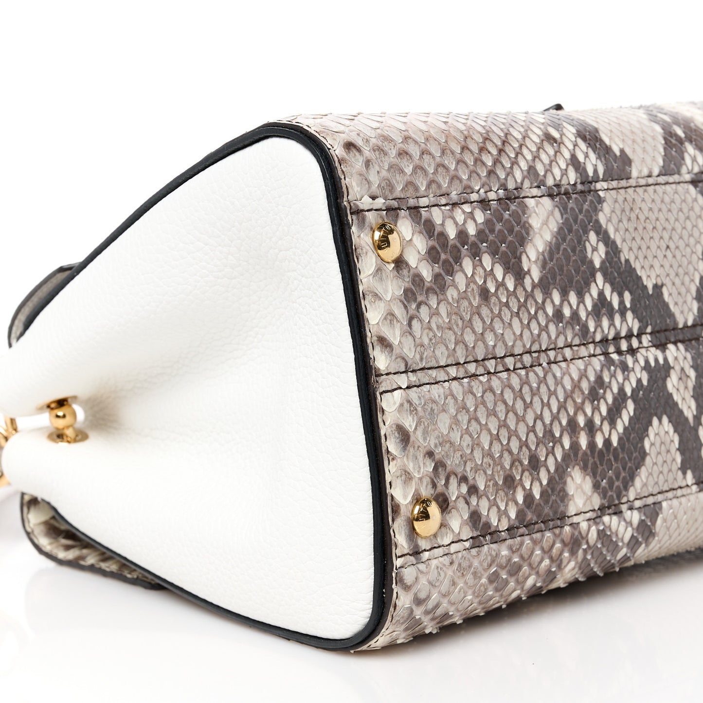 Snakeskin Monogram Double V Creme