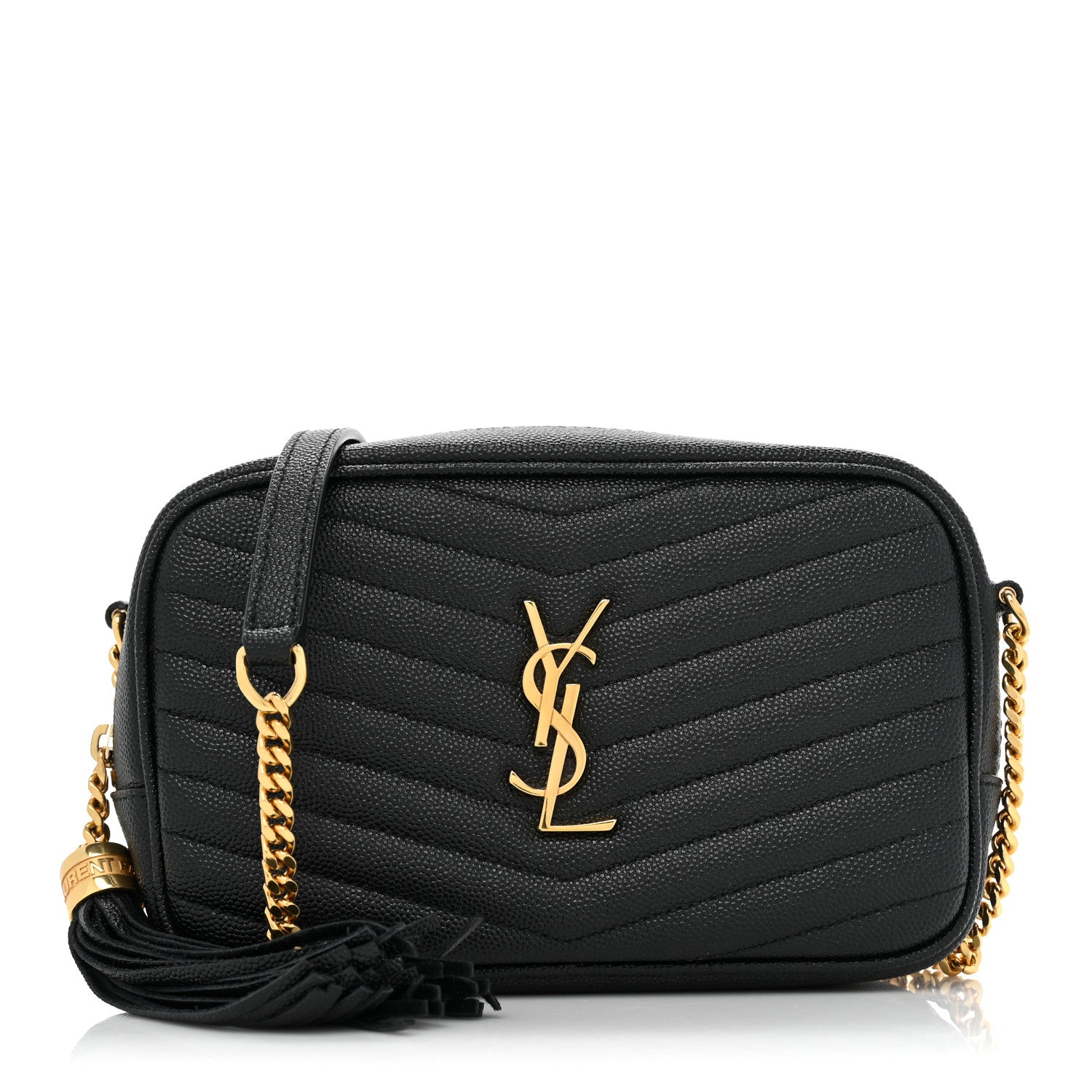 Saint Laurent Grain De Poudre Matelasse Monogram Mini Lou Camera Bag Black 1 of 8
