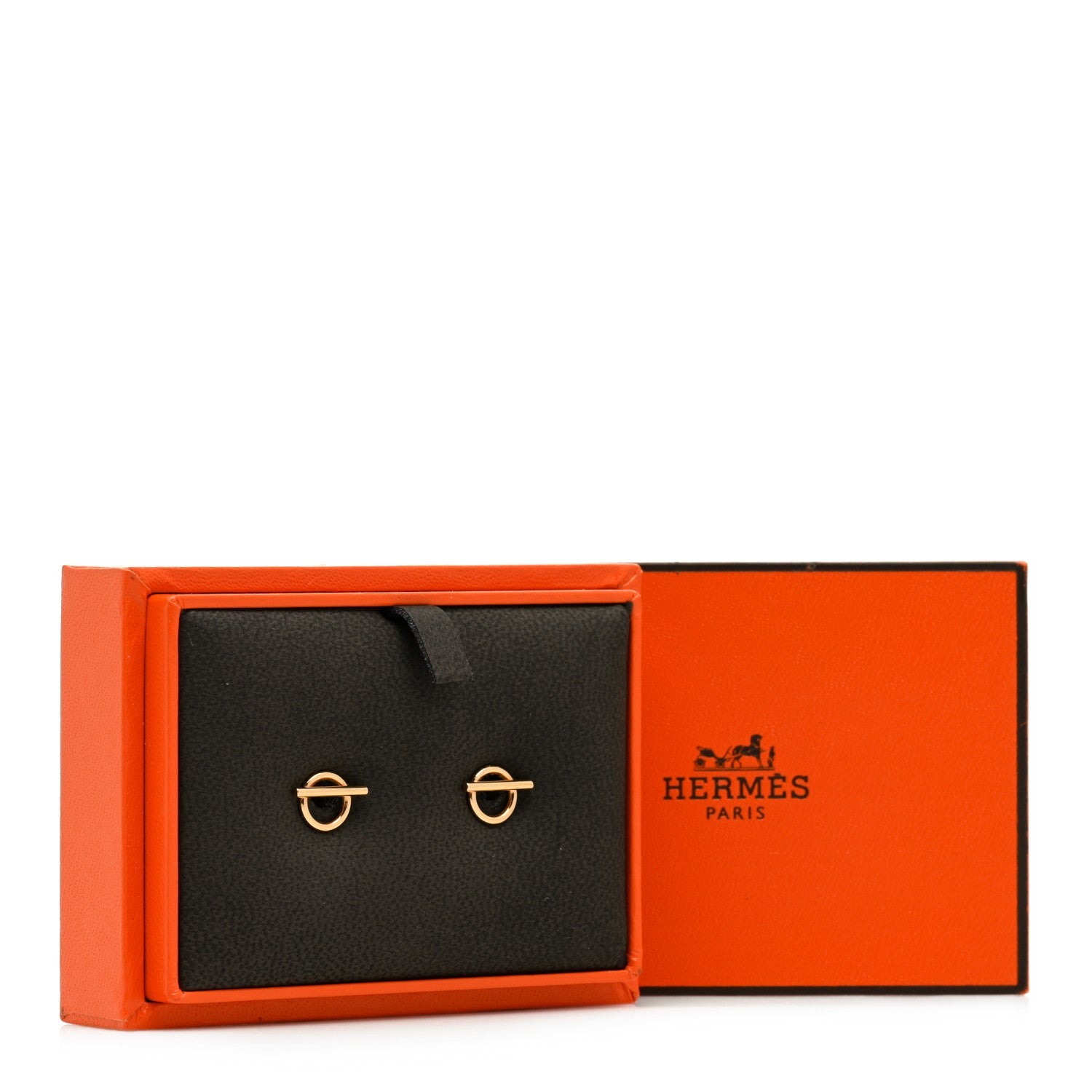 Hermes 18K Rose Gold PM Echappee Earrings 6 of 7
