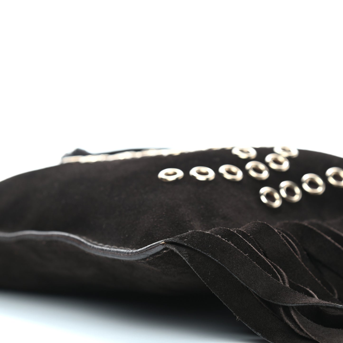 Suede Fringe Messenger Bag Chocolate