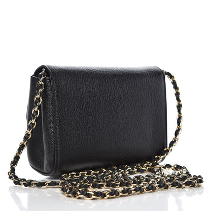 Mulberry Glossy Goatskin Mini Lily Flap Black 3 of 7