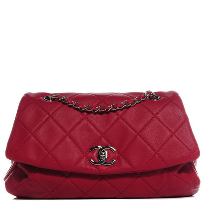 Chanel Calfskin Quilted CC Curvy Flap Red 1 of 9