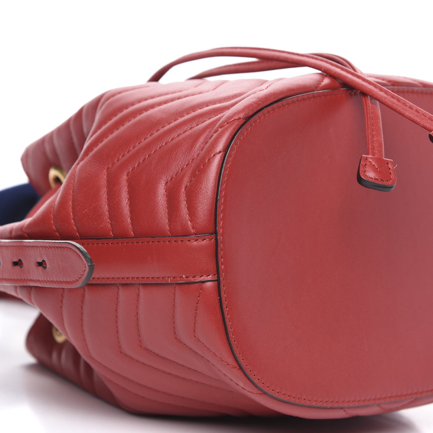 Calfskin Matelasse Sylvie Web GG Marmont Bucket Bag Hibiscus Red