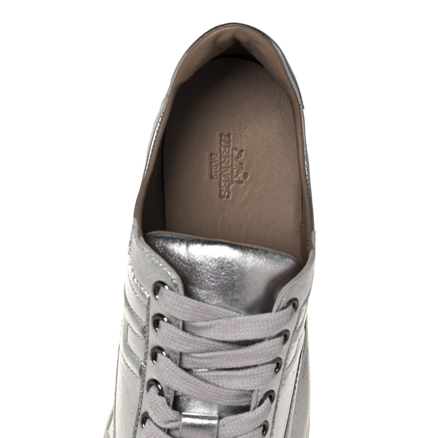 Metallic Nappa Womens Goal Sneakers 39 Argente