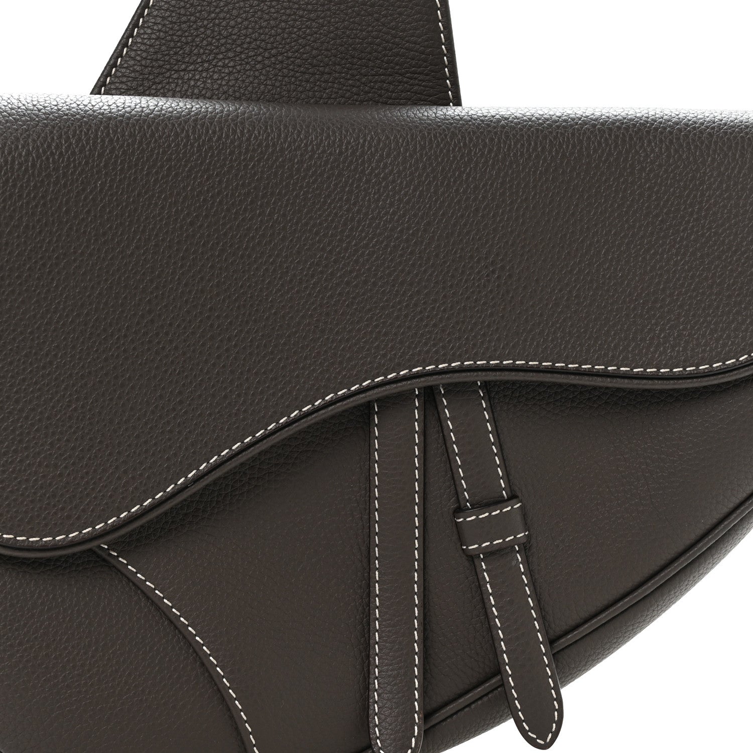 Christian Dior Grained Calfskin Mens Saddle Bag Ebony 8 of 11