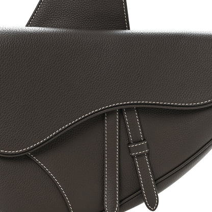 Christian Dior Grained Calfskin Mens Saddle Bag Ebony 8 of 11
