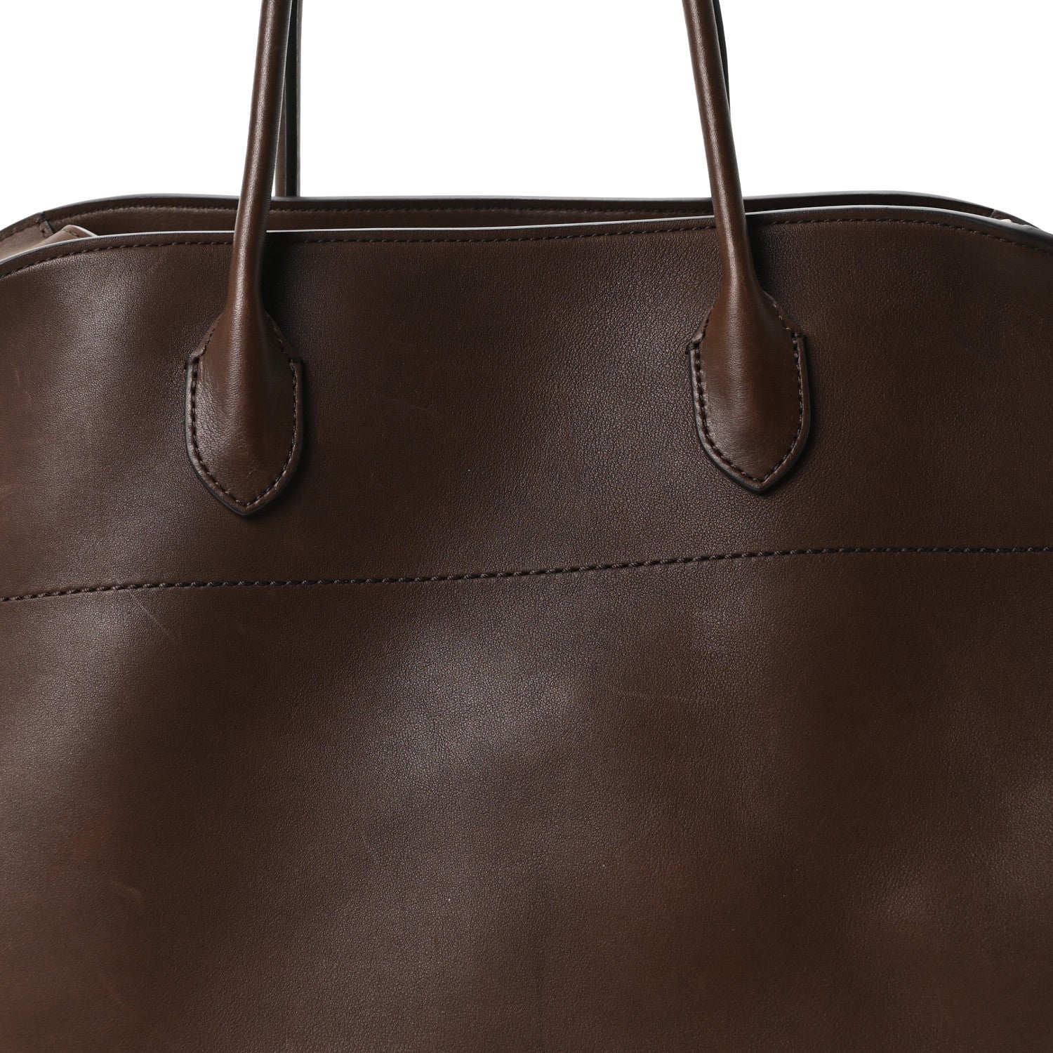 The Row Polished Saddle Calfskin Soft Margaux 17 Dark Brown 6 of 8