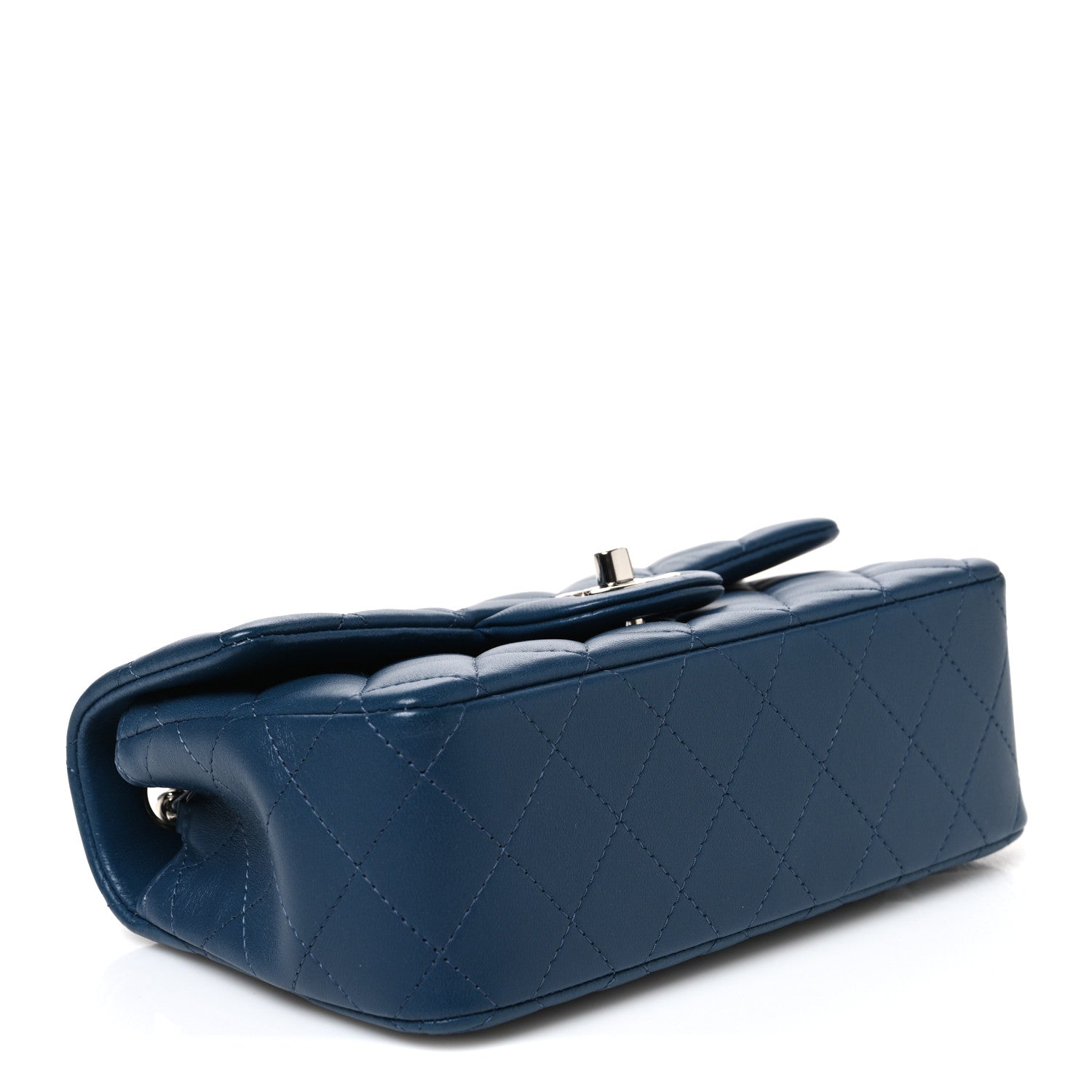 Chanel Lambskin Quilted Mini Rectangular Flap Dark Blue 4 of 11
