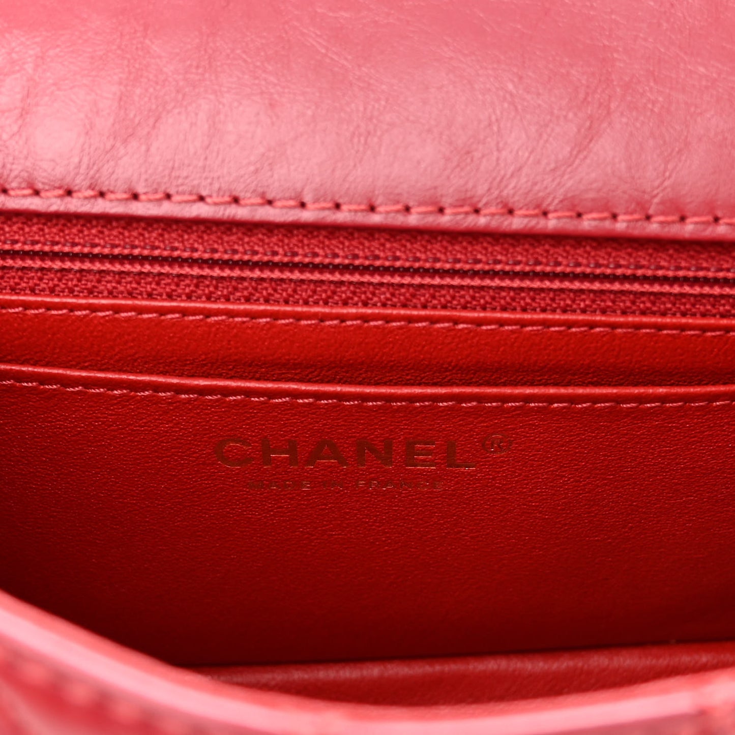 Aged Calfskin Quilted 2.55 Reissue Mini Flap Red