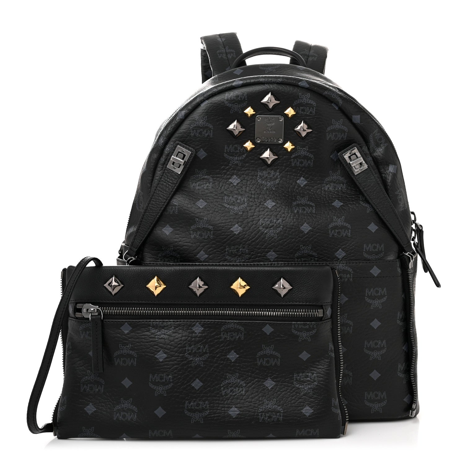 MCM Visetos Medium Stark Backpack Black 1 of 12