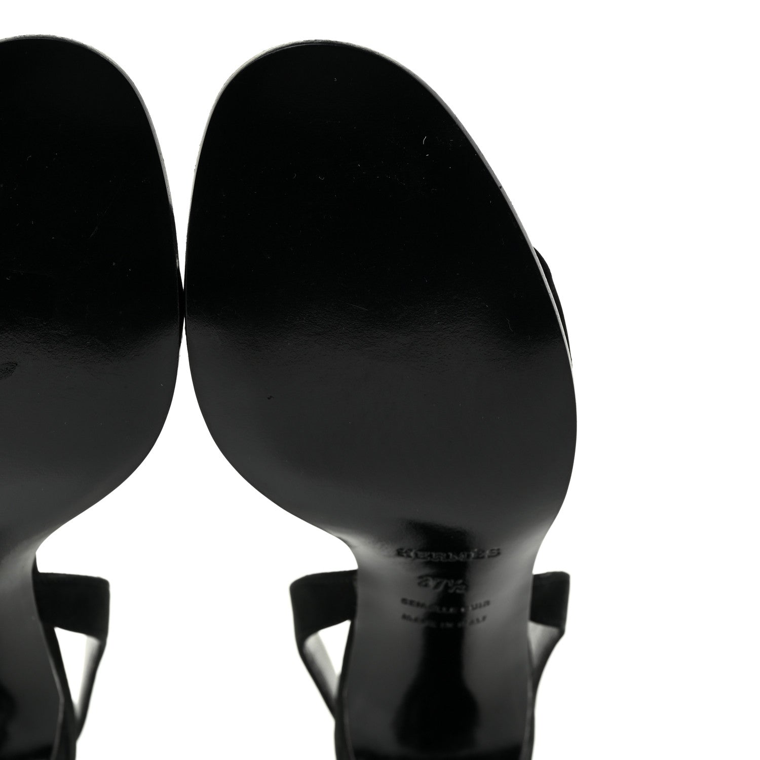 Hermes Suede Slingback Sandals 37.5 Black 9 of 17